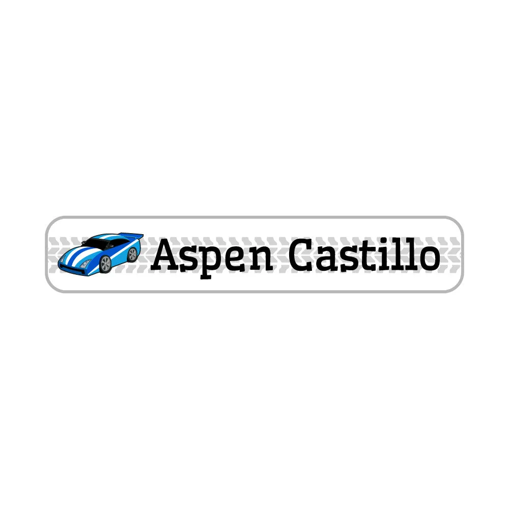 Race Car Iron-On Clothing Labels