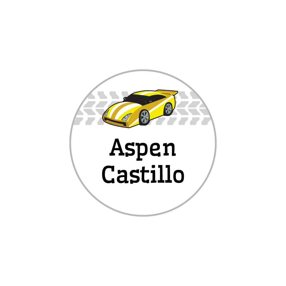 Race Car Iron-On Clothing Labels