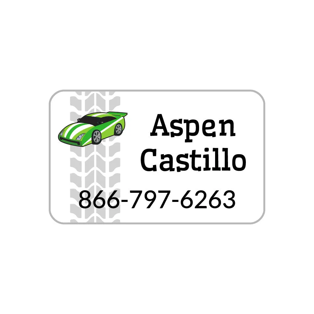 Race Car Iron-On Clothing Labels