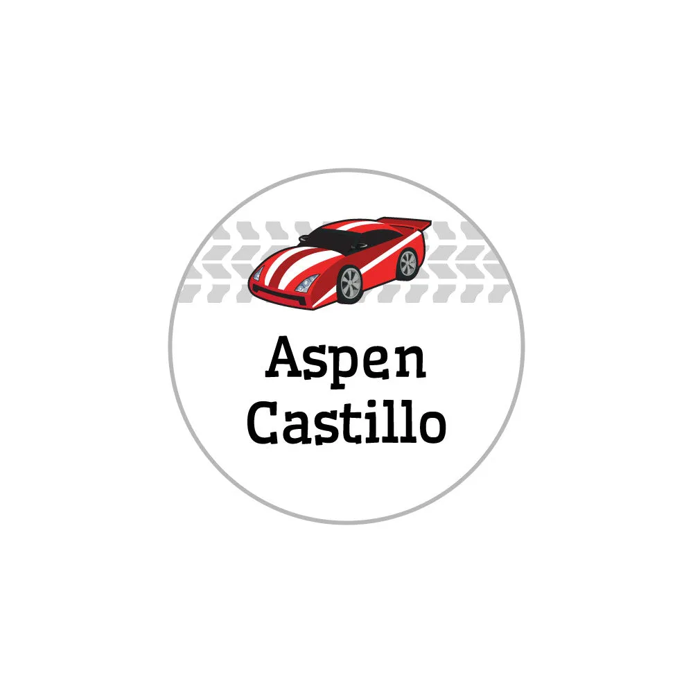 Race Car Iron-On Clothing Labels