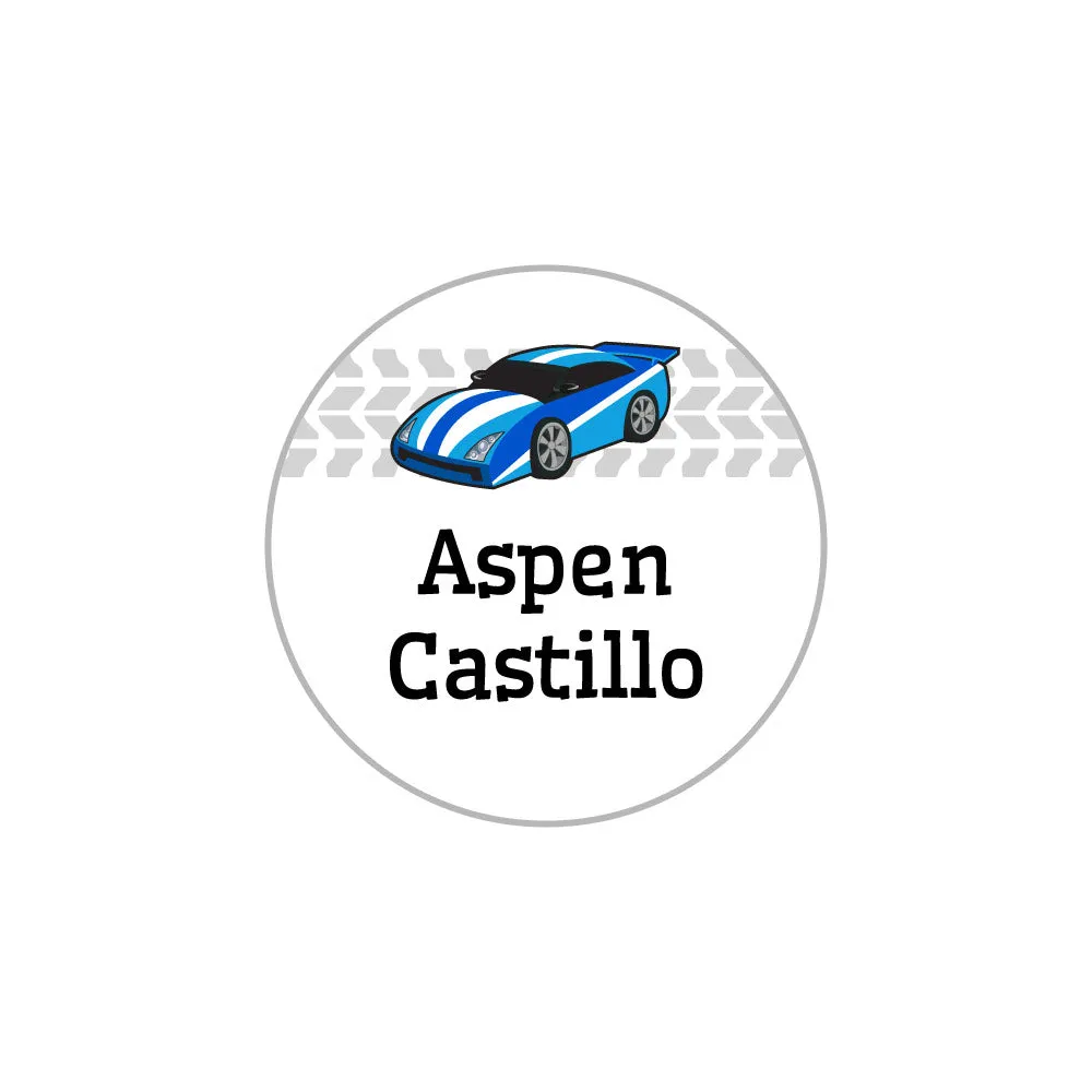 Race Car Iron-On Clothing Labels