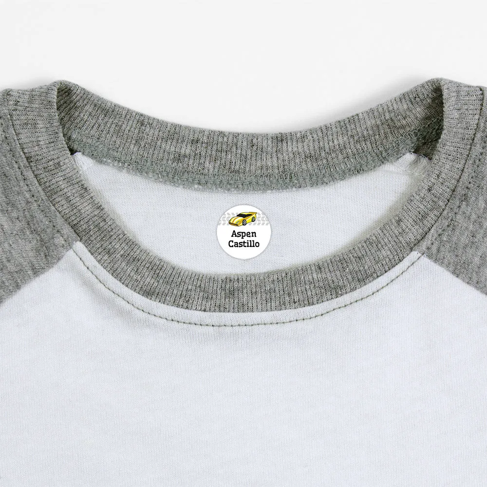 Race Car Iron-On Clothing Labels