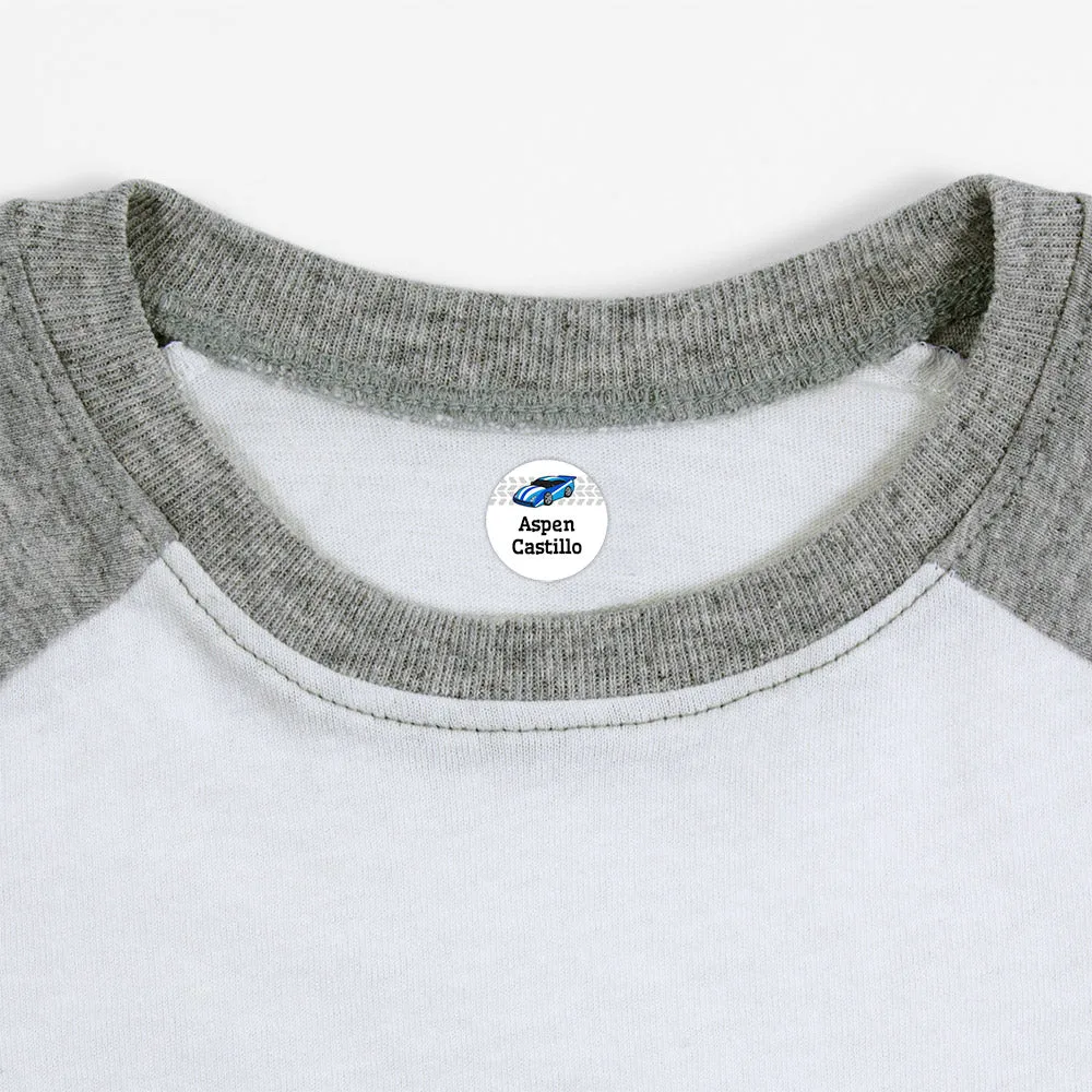 Race Car Iron-On Clothing Labels