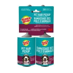 Scotch-Brite™ Pet Hair Pickup Lint Roller Twin Pack 839RS-100TP, 4 in x 56.3 ft (10.1 cm x 17.1 m), 4/2
