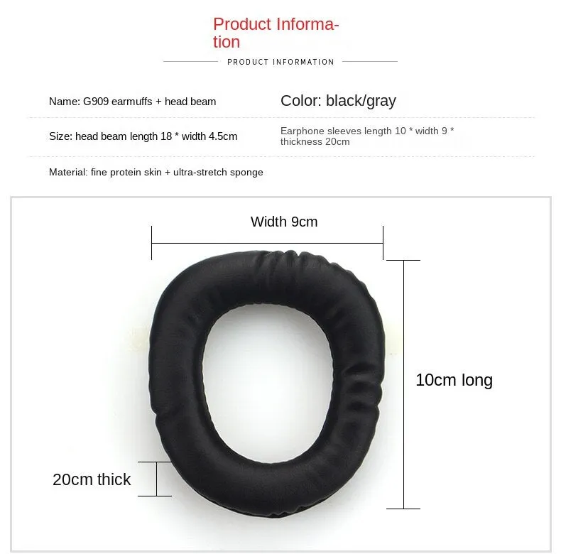 Somic Earphone G909 G909n Earphone Sleeves Ear Cotton Leather Earmuffs Foam Cover Earmuffs Earphone Accessories
