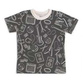 S/S Tee, Rock Band Charcoal