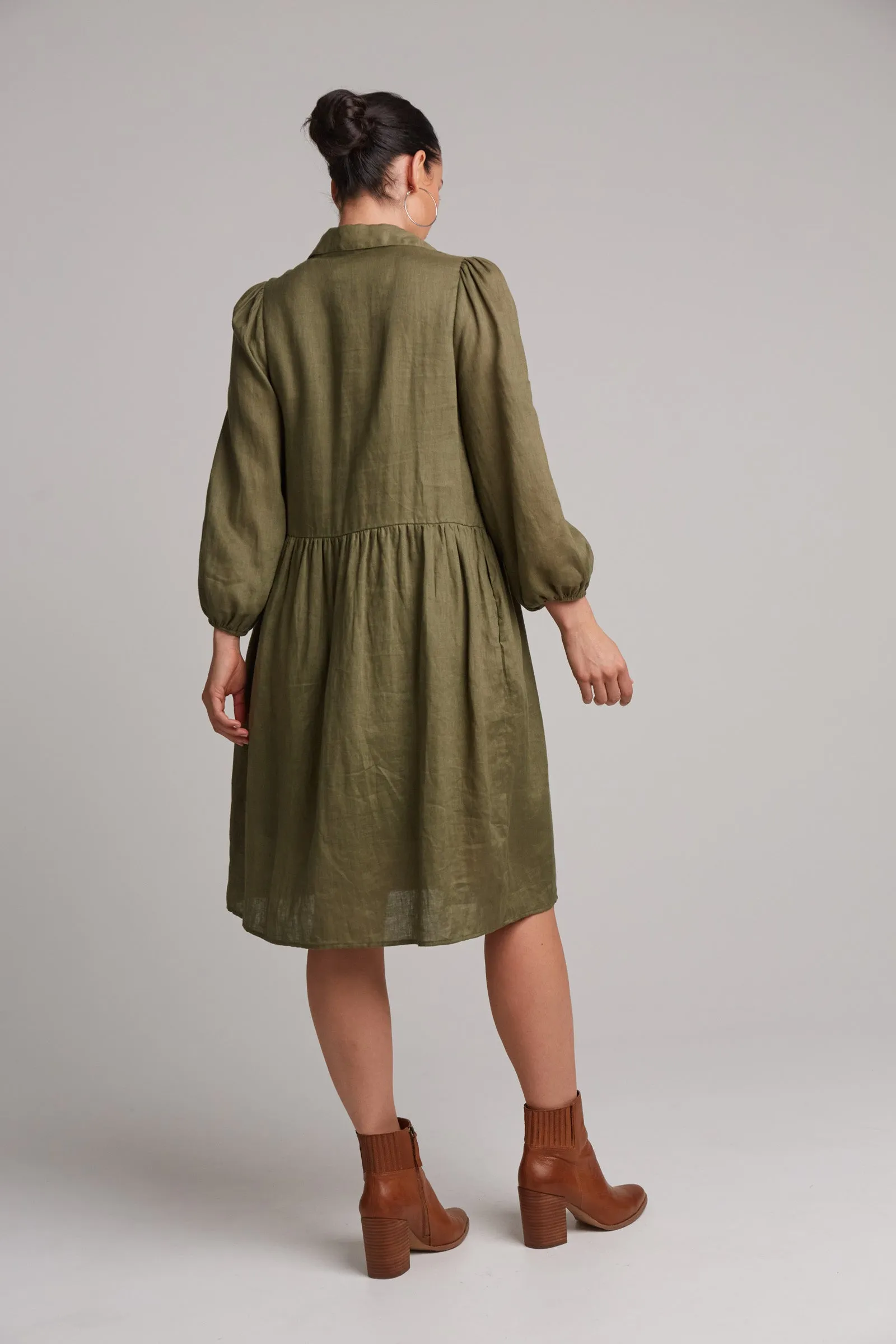 Studio Midi Shirt Dress - Khaki