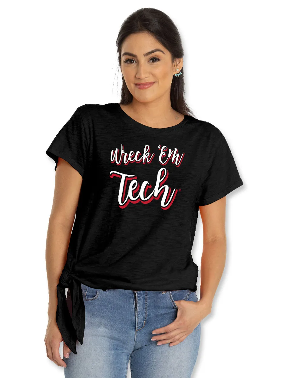 Texas Tech Wreck'em Tech "Sophie" Slub Side Tie Tee