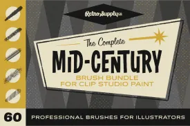 The Complete Mid-Century Brush Collection for Clip Studio Paint