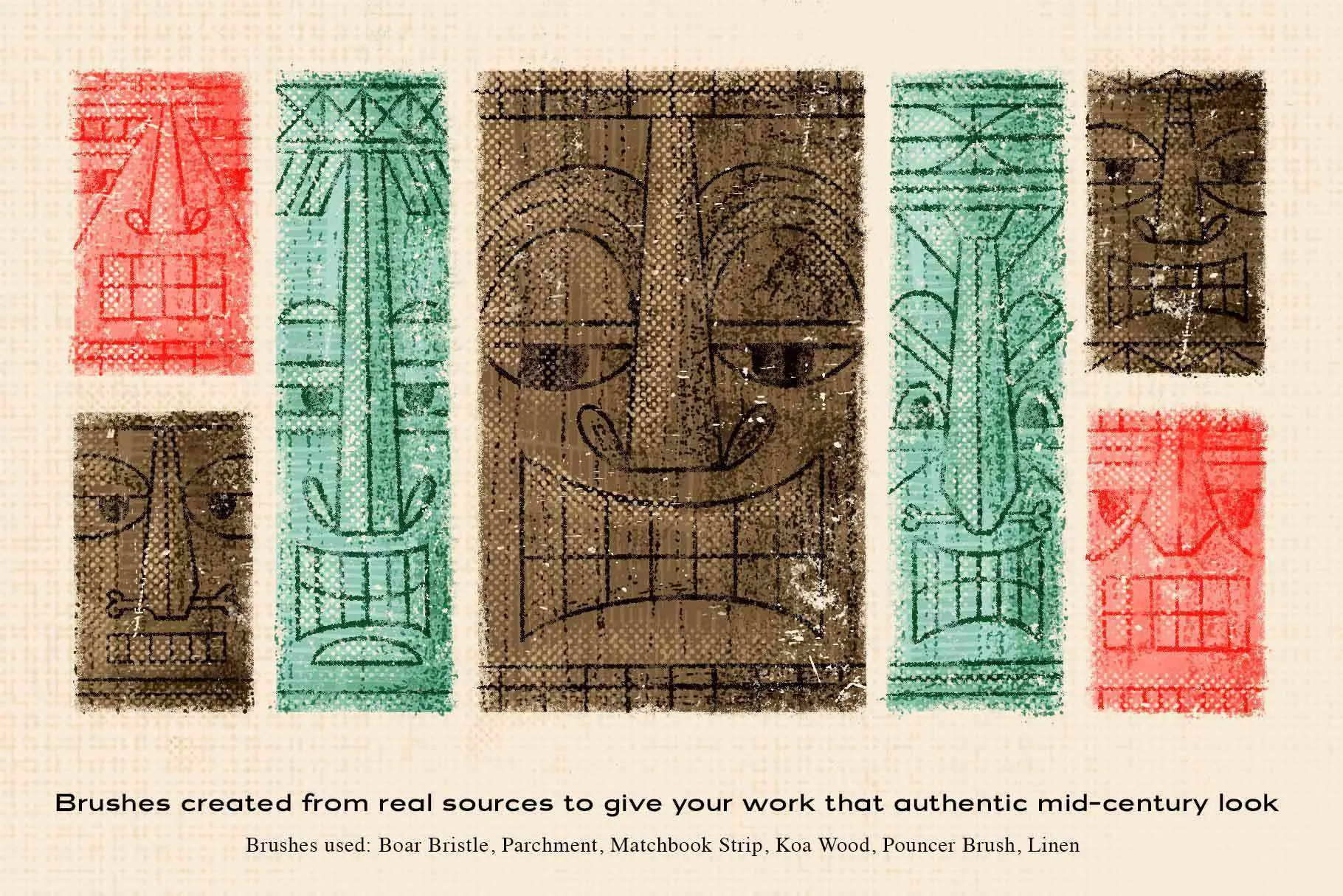 The Complete Mid-Century Brush Collection for Clip Studio Paint