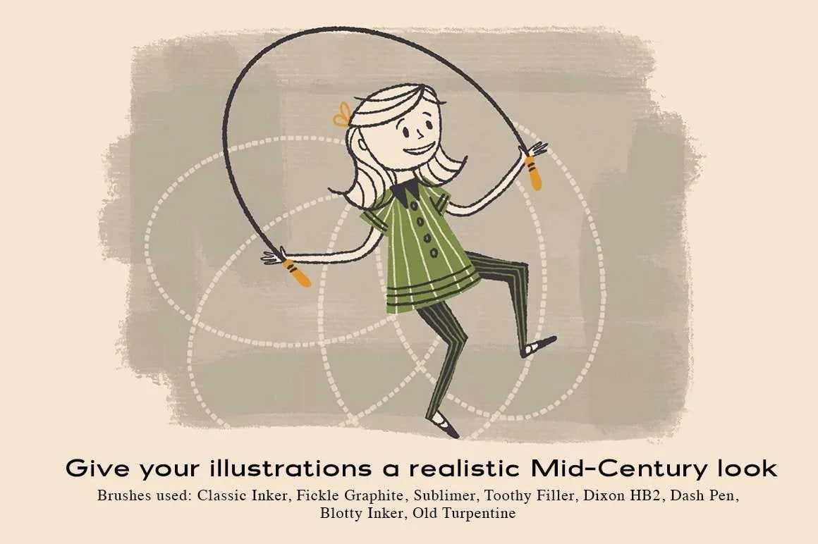 The Complete Mid-Century Brush Collection for Clip Studio Paint