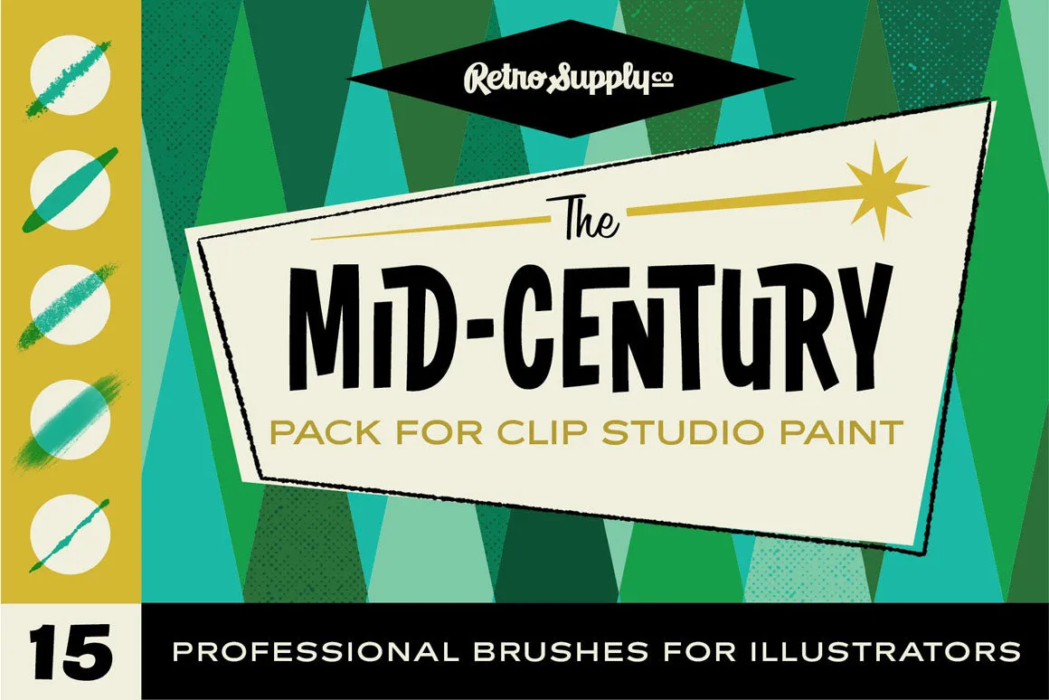 The Complete Mid-Century Brush Collection for Clip Studio Paint