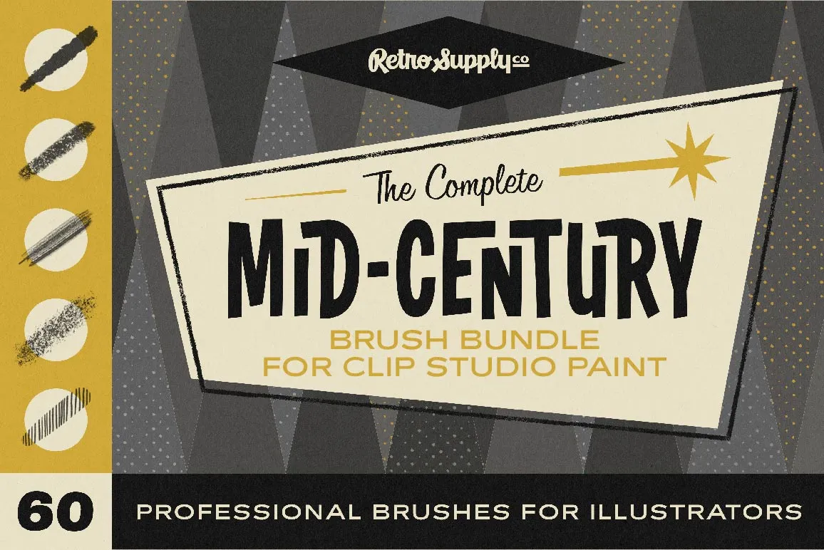 The Complete Mid-Century Brush Collection for Clip Studio Paint