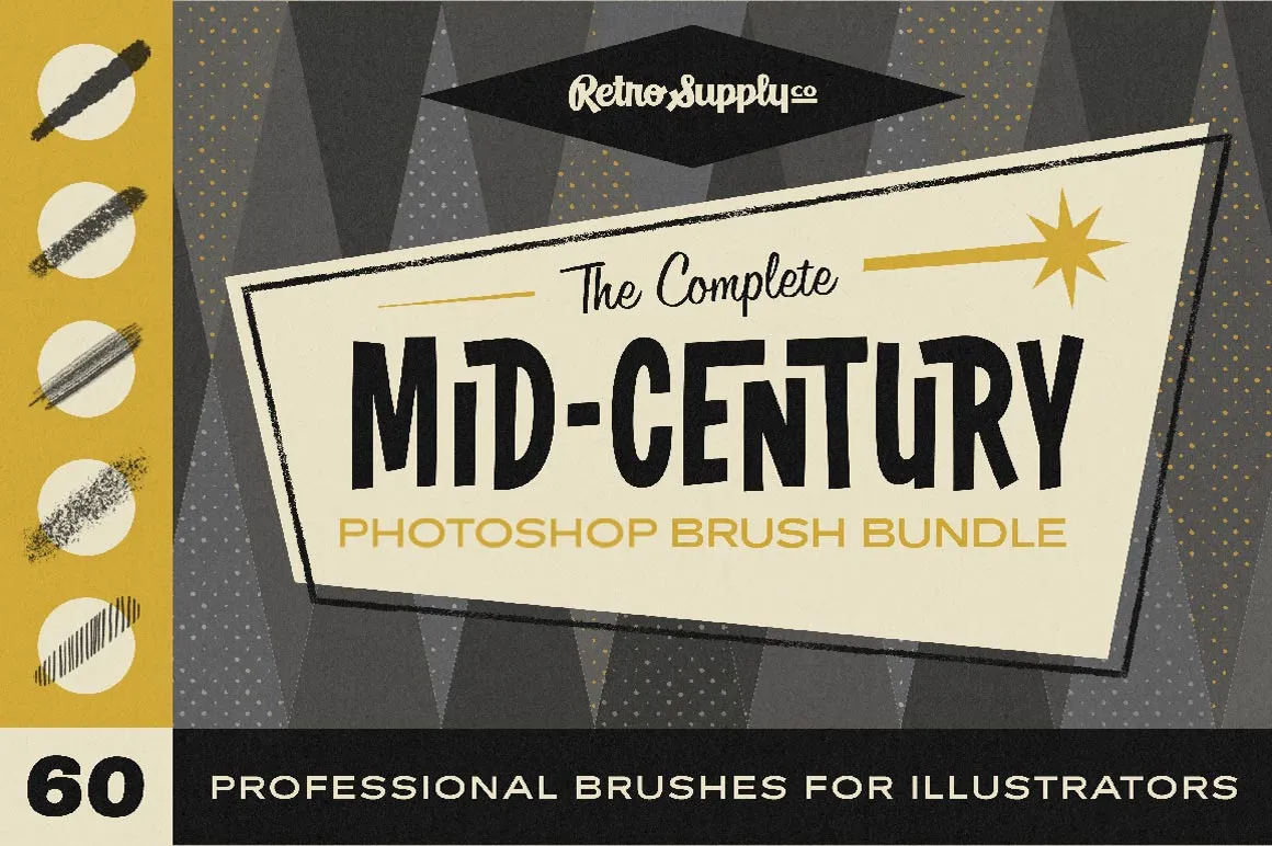 The Complete Mid-Century Brush Collection for Photoshop