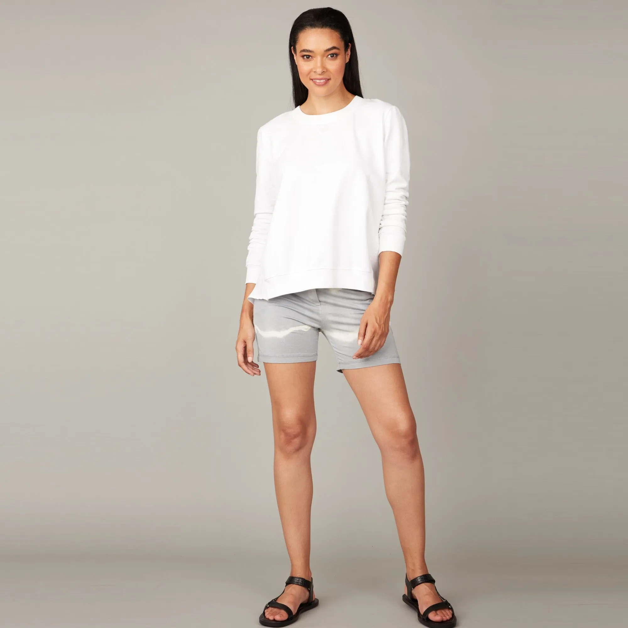 Tie Dye Viscose Shorts (Grey)
