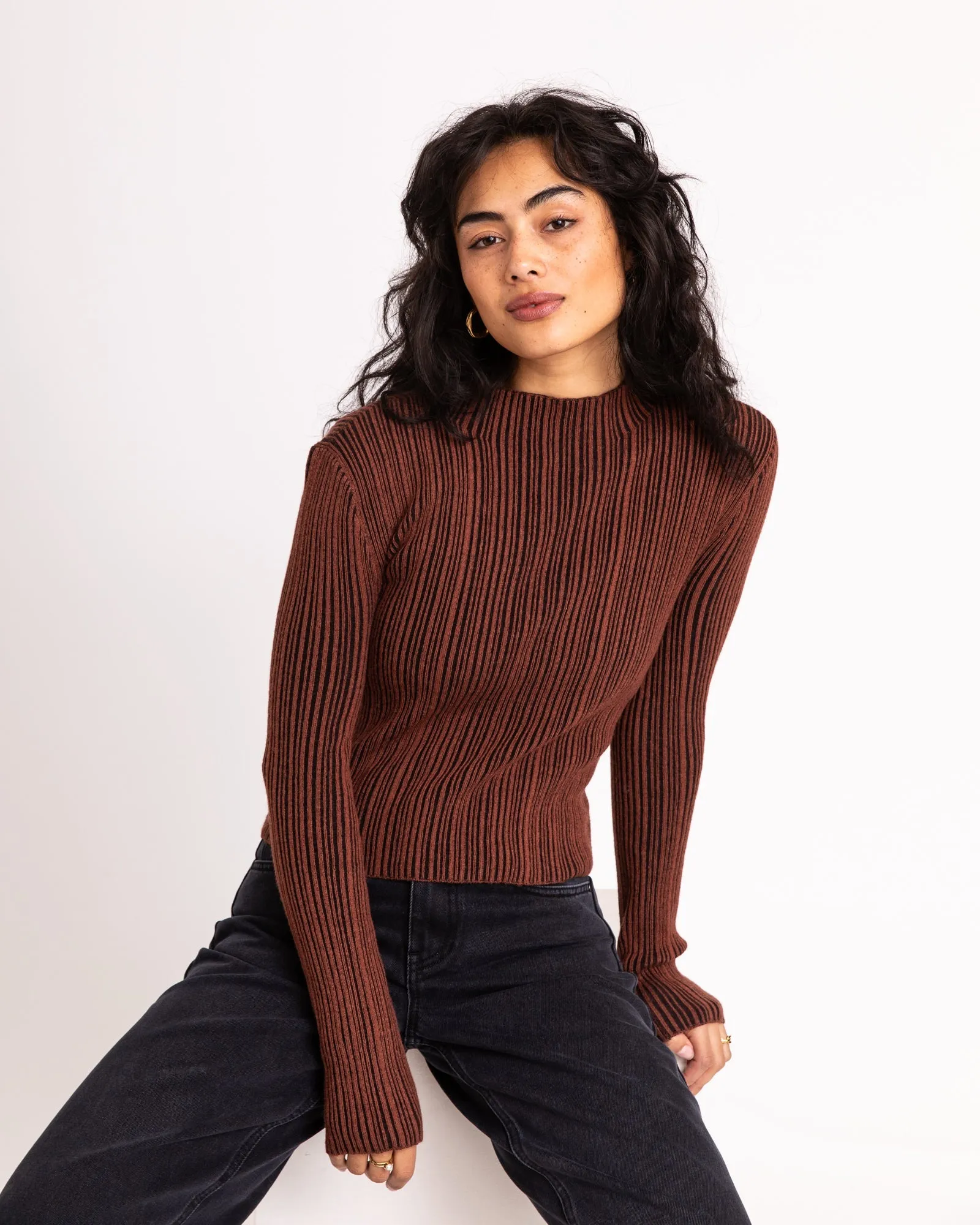 TILTIL Rowie Contrasted Knit Rust Black