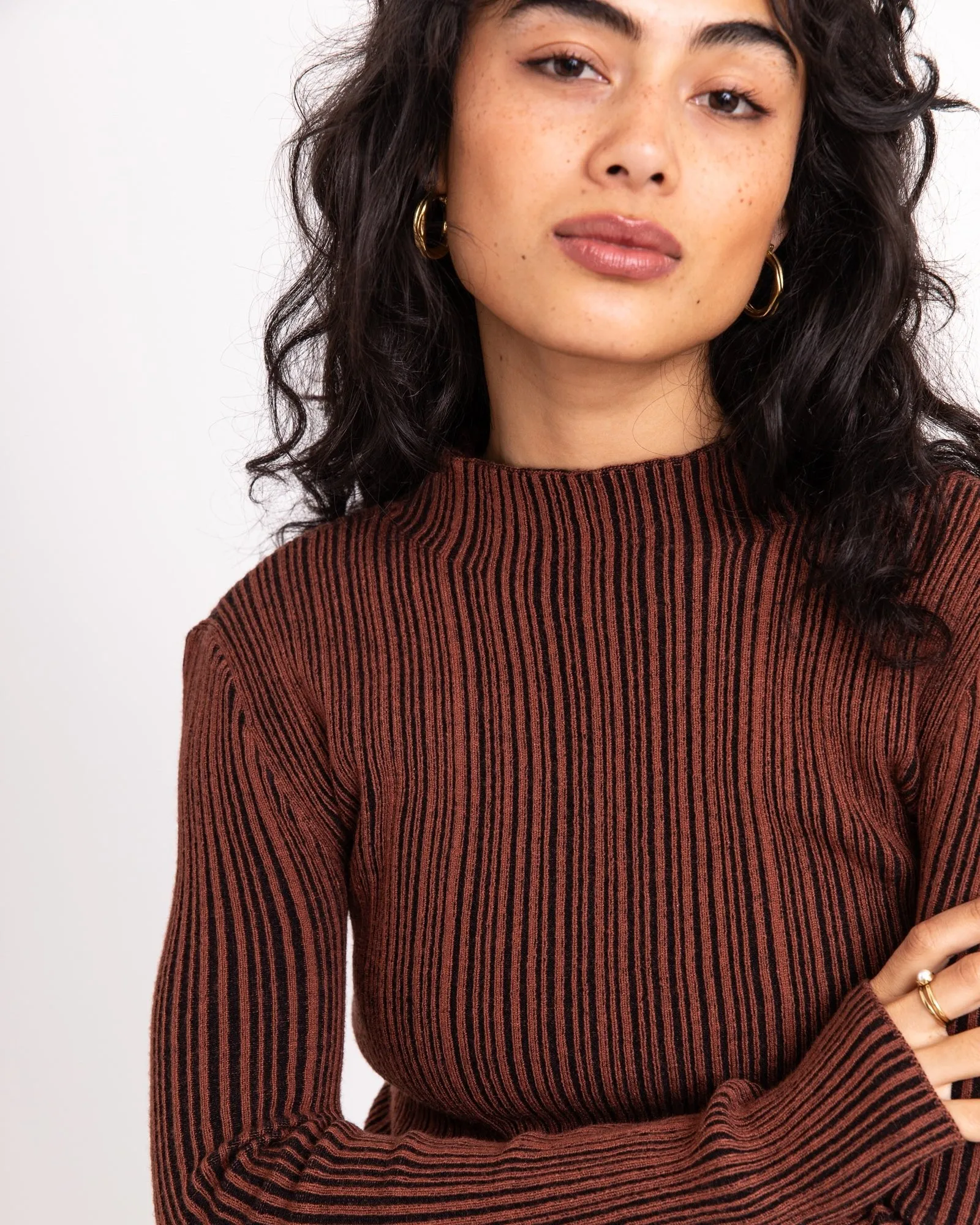 TILTIL Rowie Contrasted Knit Rust Black