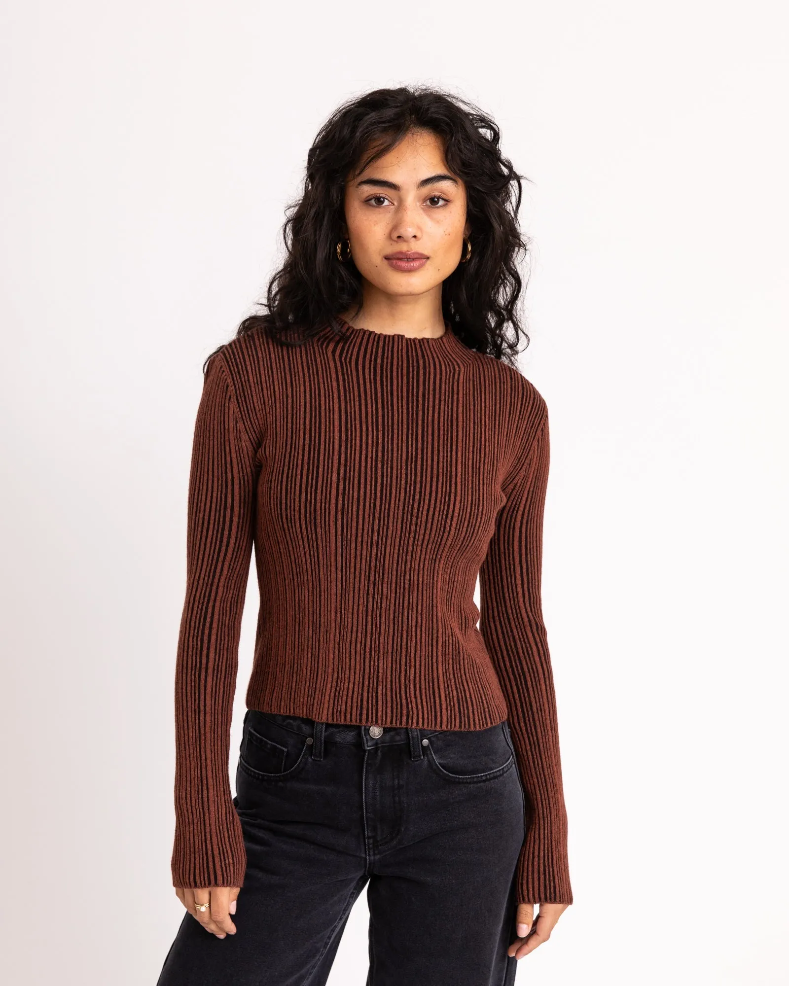 TILTIL Rowie Contrasted Knit Rust Black