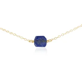 Tiny Raw Lapis Lazuli Crystal Nugget Choker