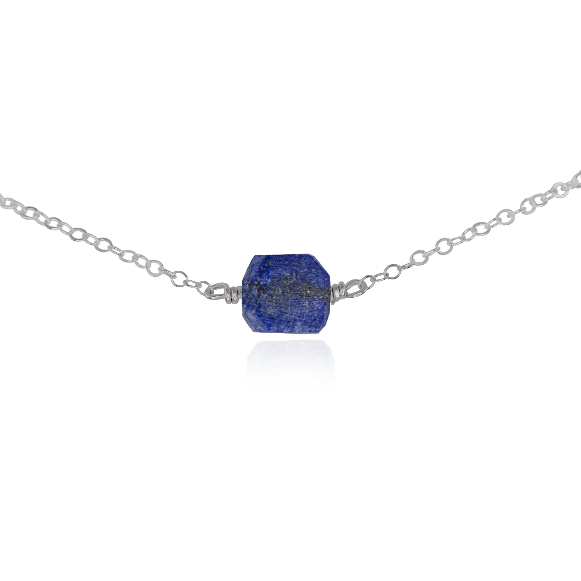 Tiny Raw Lapis Lazuli Crystal Nugget Choker