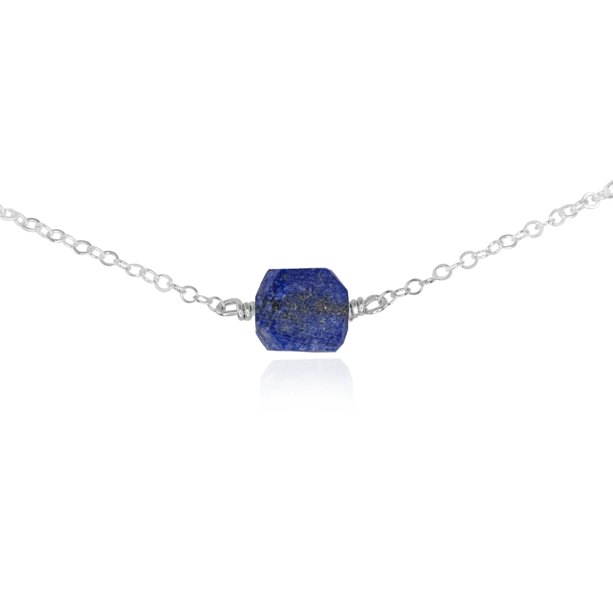 Tiny Raw Lapis Lazuli Crystal Nugget Choker