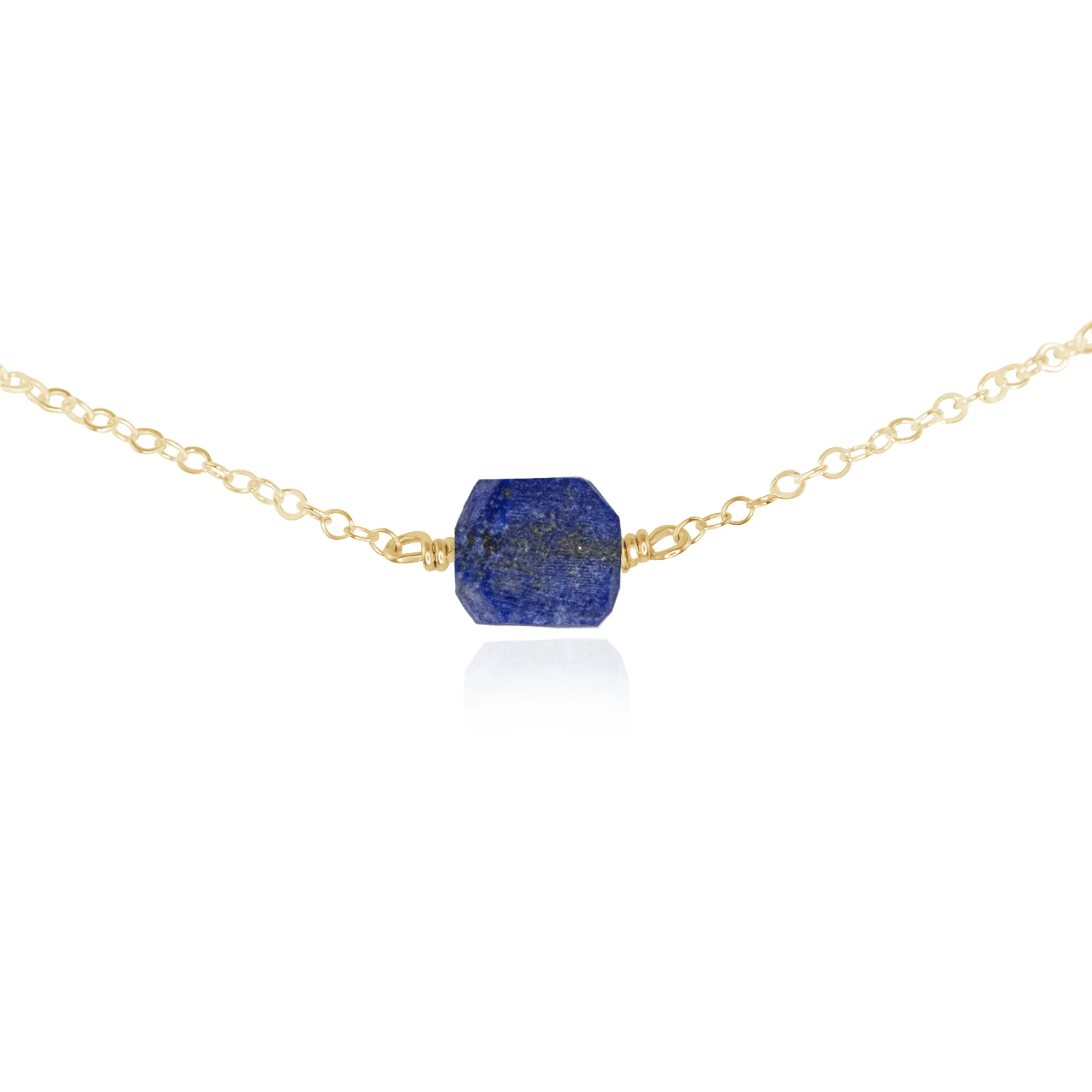 Tiny Raw Lapis Lazuli Crystal Nugget Choker