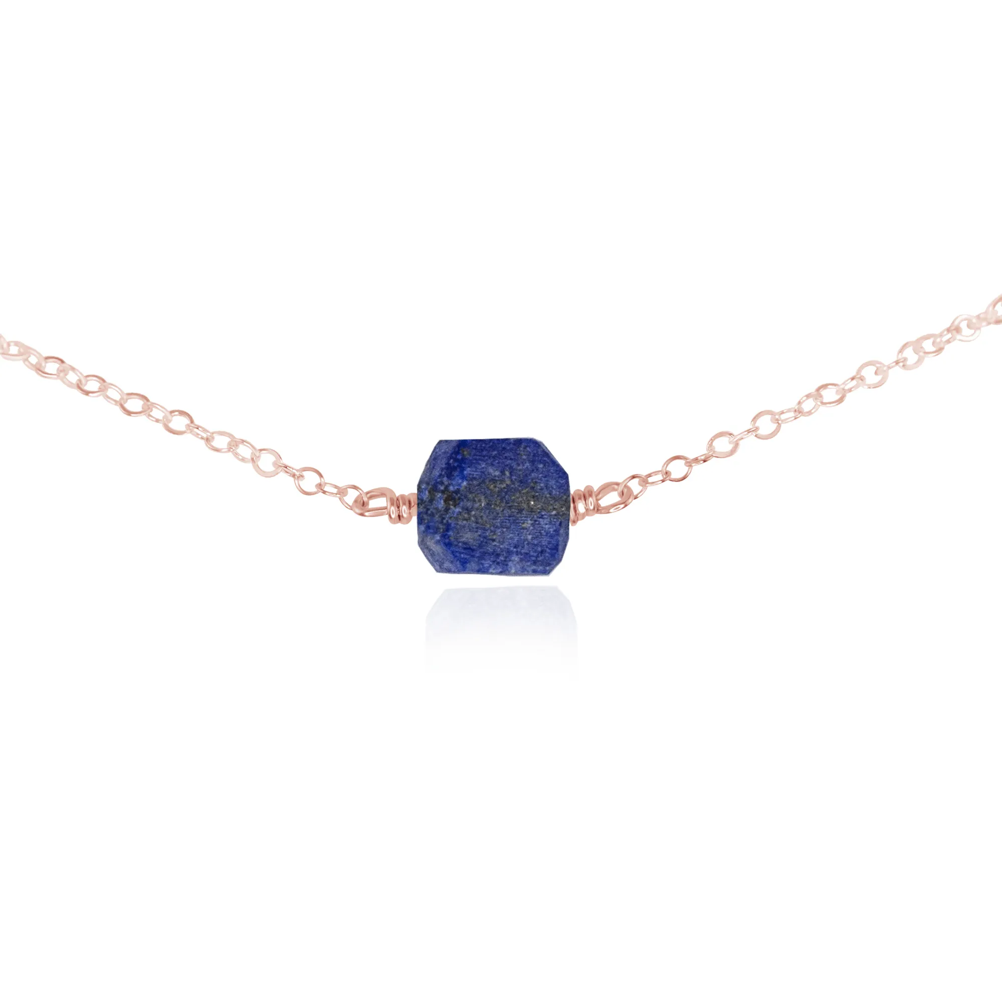 Tiny Raw Lapis Lazuli Crystal Nugget Choker