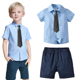 Toddler Baby Boy Kids Gentleman Solid T shirt Tops