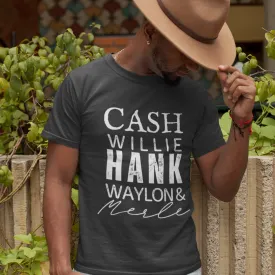 Trendy Cash, Willie, Hank, Waylon, Merle Unisex Comfort Colors® T-shirt, Men's or Women's Spring or Summer T-Shirt, Country Music Artists T-Shirt