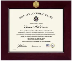 United States Army Century Gold Engraved Certificate Frame (Horizontal)*
