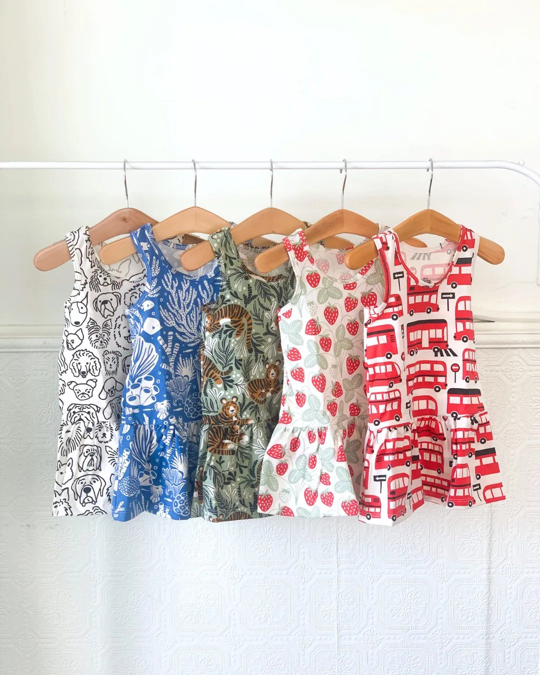 Valencia Dress, Corals Blue