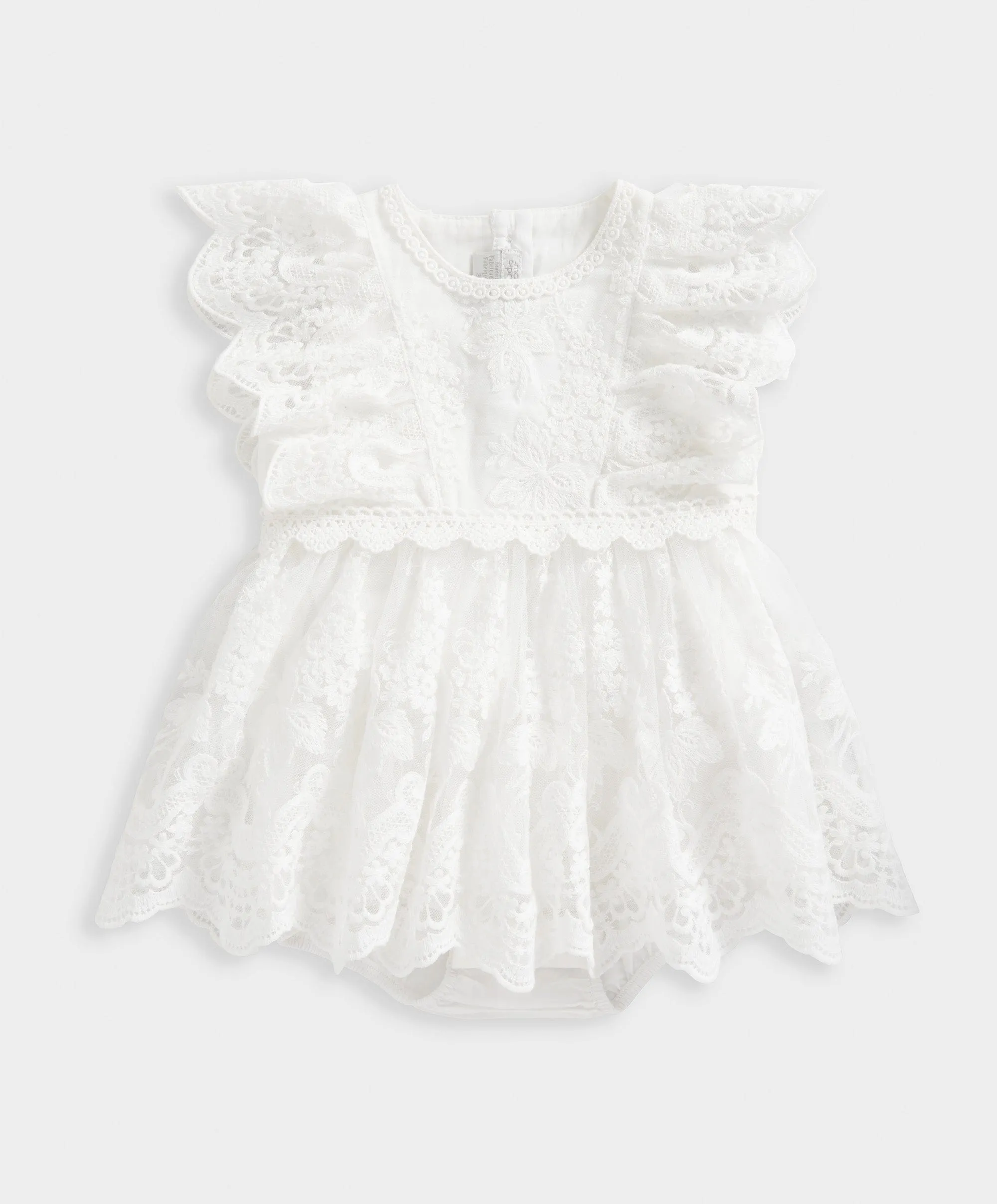 White Lace Frill Romper
