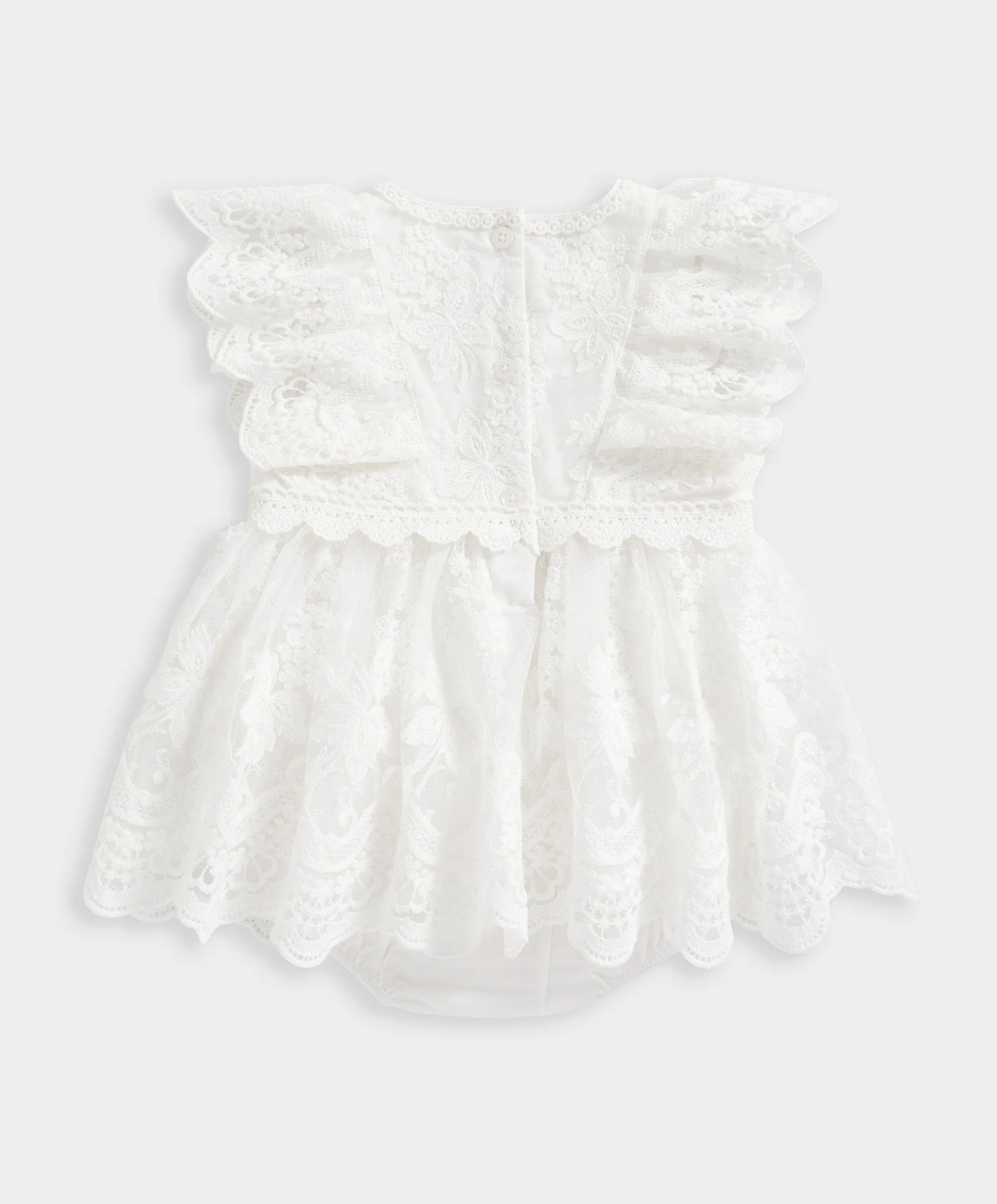 White Lace Frill Romper