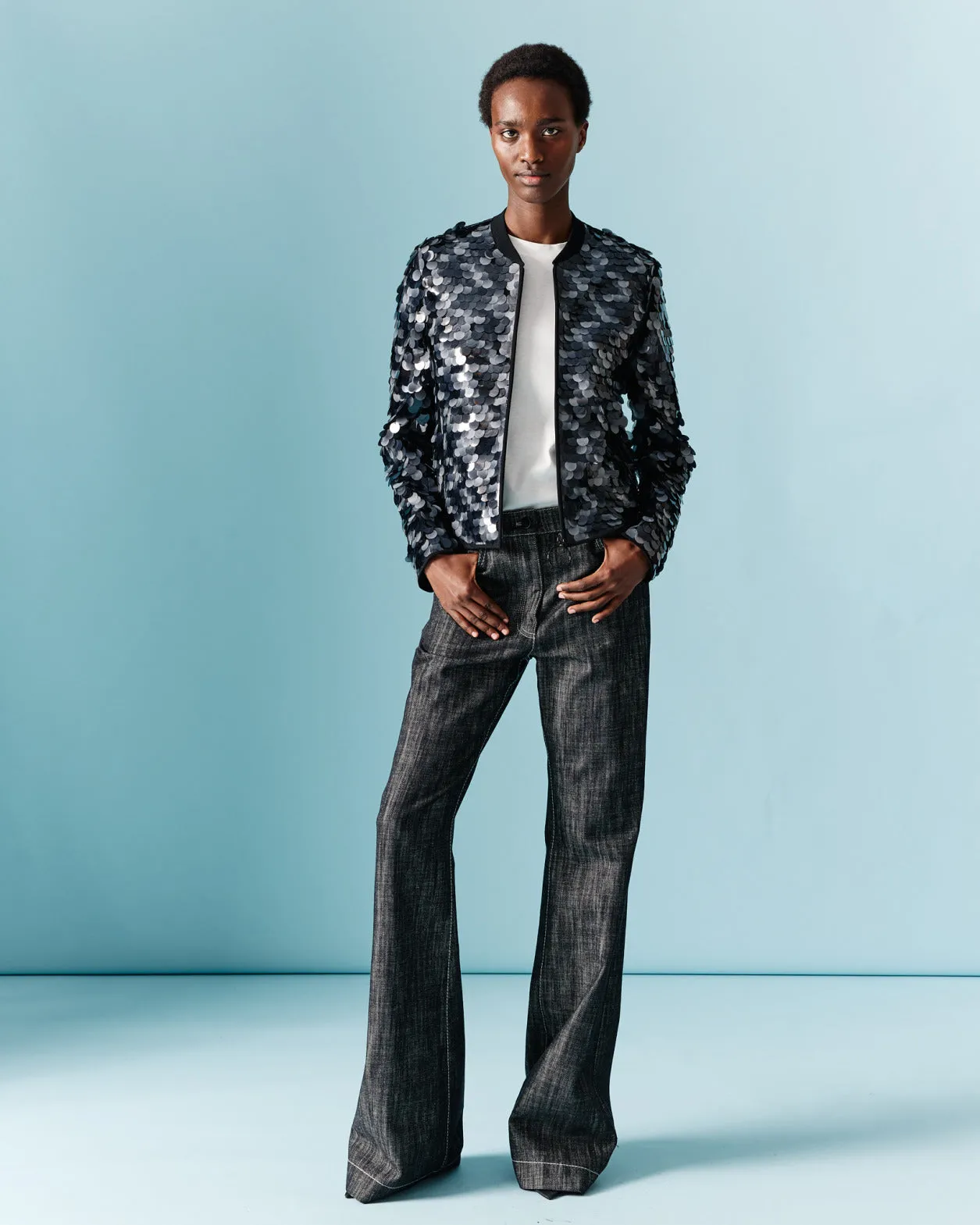 Wide Leg Pants in Winter Denim
