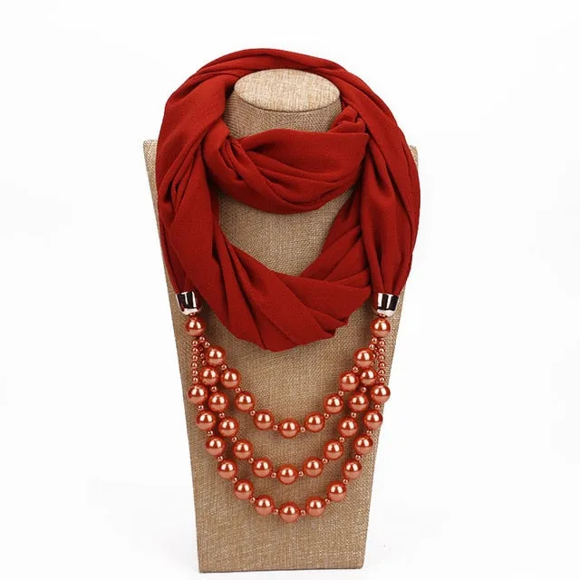 Women's Jewelry Pendant Chiffon Scarf