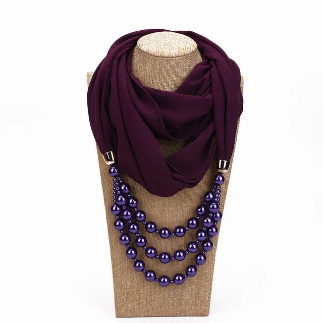 Women's Jewelry Pendant Chiffon Scarf
