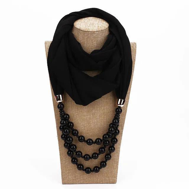 Women's Jewelry Pendant Chiffon Scarf