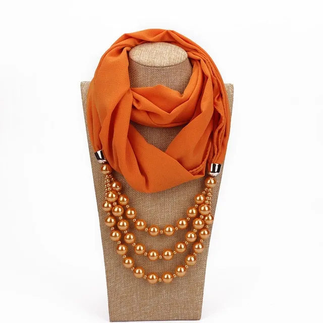Women's Jewelry Pendant Chiffon Scarf