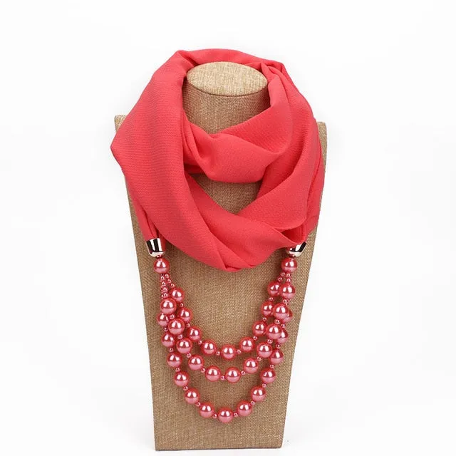 Women's Jewelry Pendant Chiffon Scarf