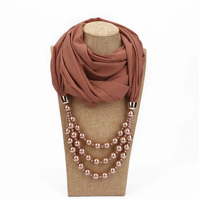 Women's Jewelry Pendant Chiffon Scarf