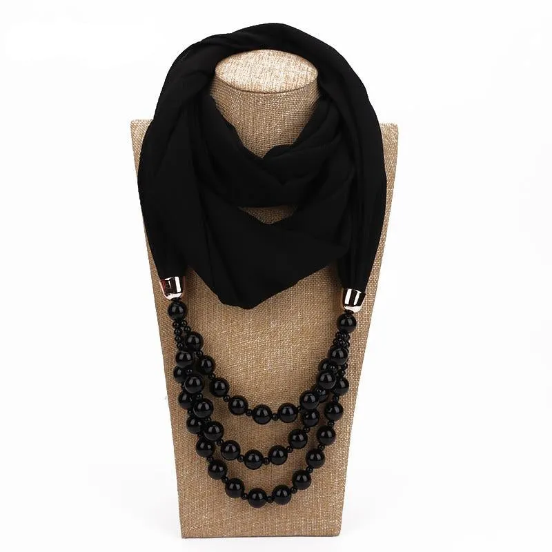 Women's Jewelry Pendant Chiffon Scarf