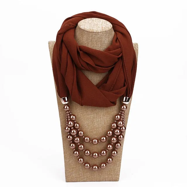Women's Jewelry Pendant Chiffon Scarf