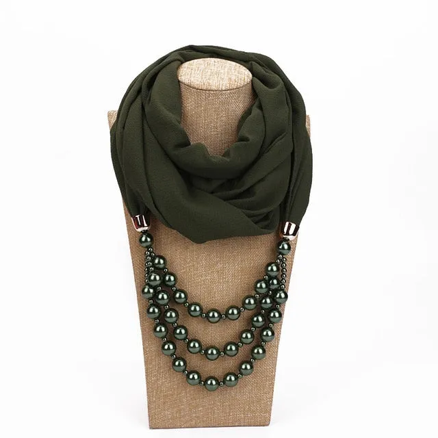 Women's Jewelry Pendant Chiffon Scarf