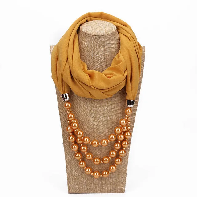 Women's Jewelry Pendant Chiffon Scarf