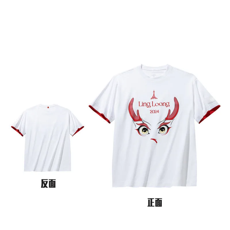 【Yibo Wang】Anta Ling Loong Tee 2024 Paris Olympics T-shirt - Snow White