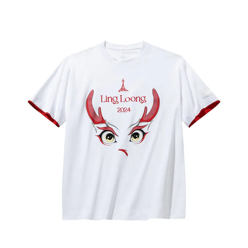 【Yibo Wang】Anta Ling Loong Tee 2024 Paris Olympics T-shirt - Snow White